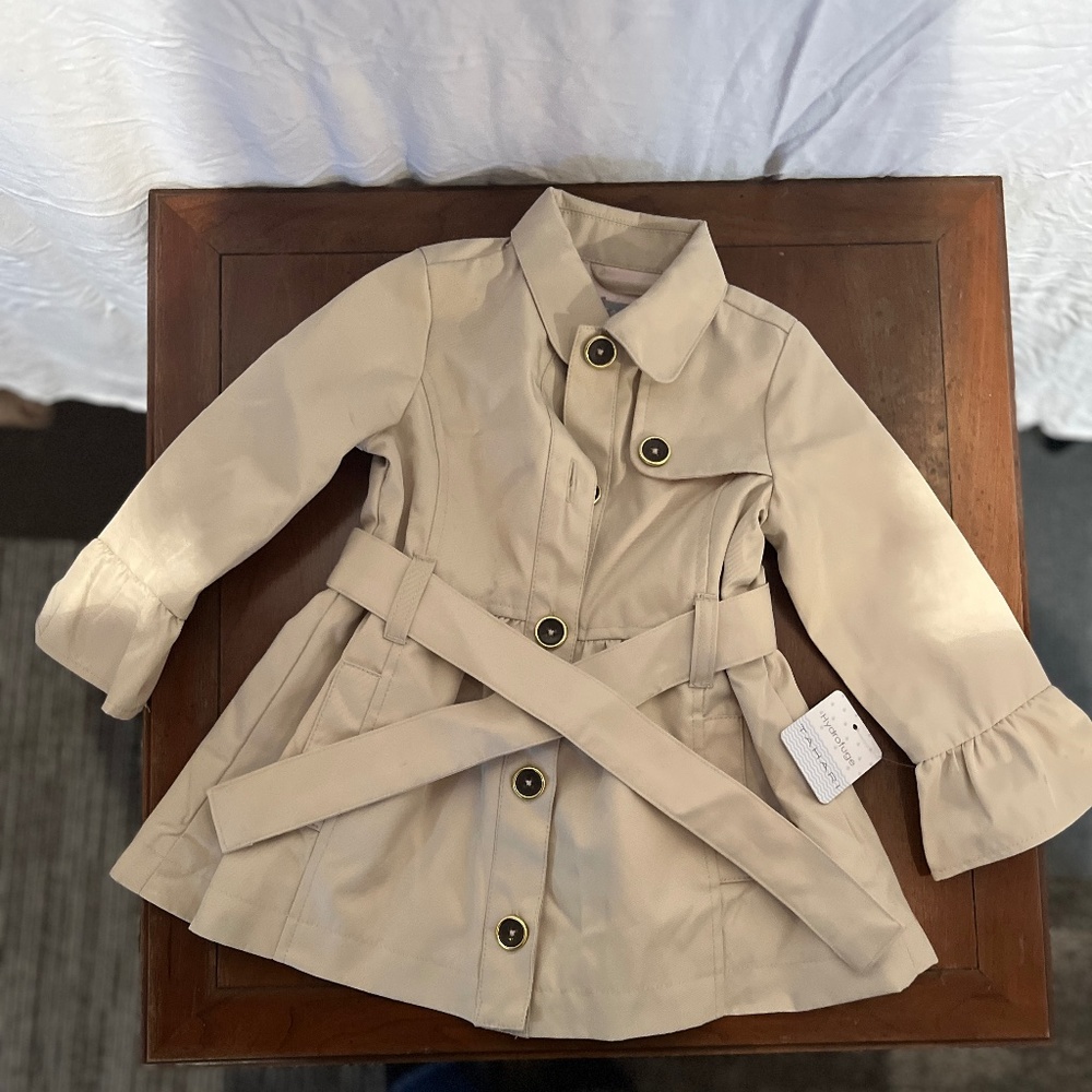 Tahari kids tan coat size 18M NWT